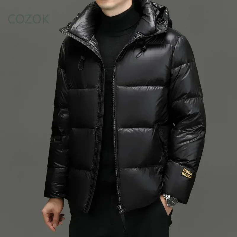 

COZOK Black Gold and White Duck Down Short Jacket Designer Clothes Men Padded Warm Man Winter Coat Casual Sack