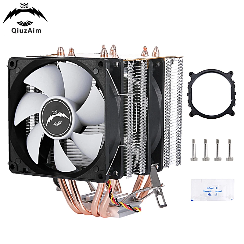 

QiuzAim am4 Twin Towers 4 Heat Pipe x79 x99 Processor Heatsink Air-cooled CPU Cooling Fan Installing LGA2011 2066 2099 E5 Am5