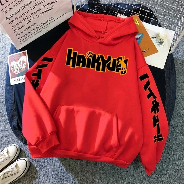 Japan Anime Haikyuu Manga Prints Hoodies Herren Neue Mode Kapuzenpullover Fleece Mode Lässiger HipHop Sweatshirt Harajuku Unisex Hoodies – Detail 4
