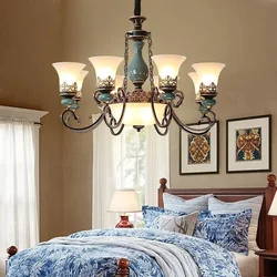 Retro Classic Dining Room Hanging Light European Vintage Ceramic Chandelier Living Room Chandelier For Villa Bedroom Kitchen