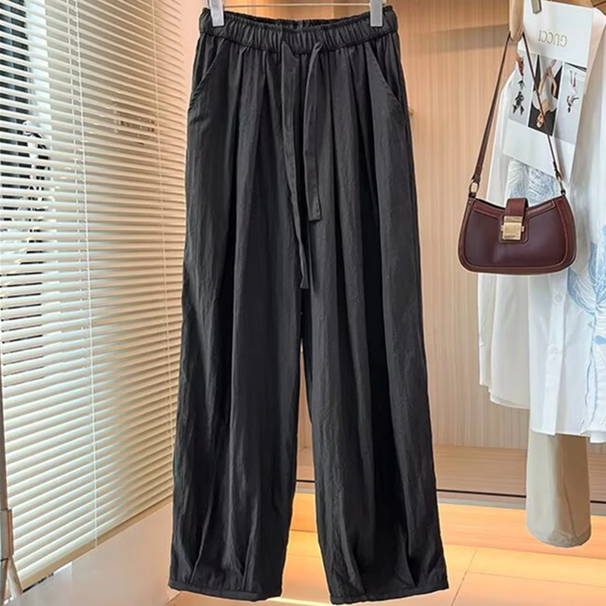 

Dave&Di Minimalist Commuting Casual Loose Harem Pants Women French Lazy Retro Pleated Trousers Summer Pants Women