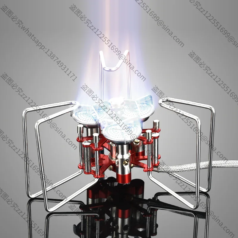Suitable for Outdoor Burner B6-A Three-head Portable Windproof Picnic Stove High-power Field Stove