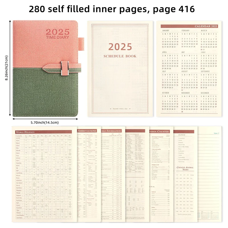 1Pc 2025 Daily Calendar Notebook Daily Work Plan Appointment Book Daily Schedule To-do List Agenda Notebook Gifts