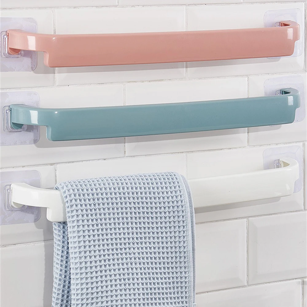 Storage Rack Thickening Design Environmental Protection Material Single Pole Self-adhesive Towel Bar No Odor Towel Rack Durable