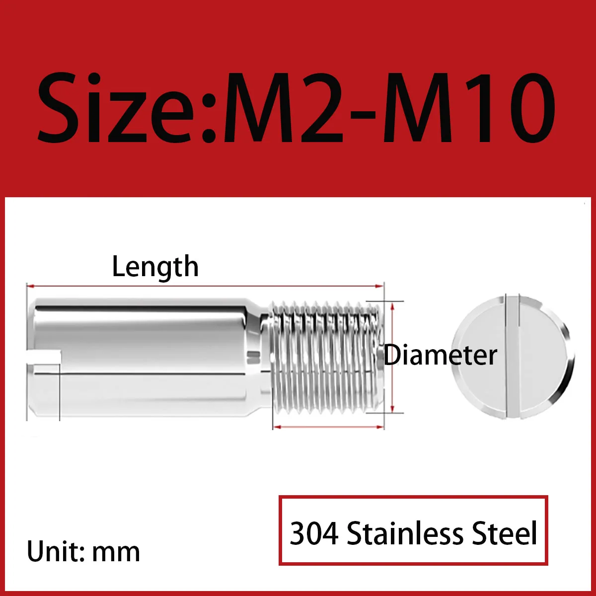 Lot De 10 Axes Cylindriques M6x16mm En Inox 304 – Avec Anneau De Blocage, Pour Mécanique