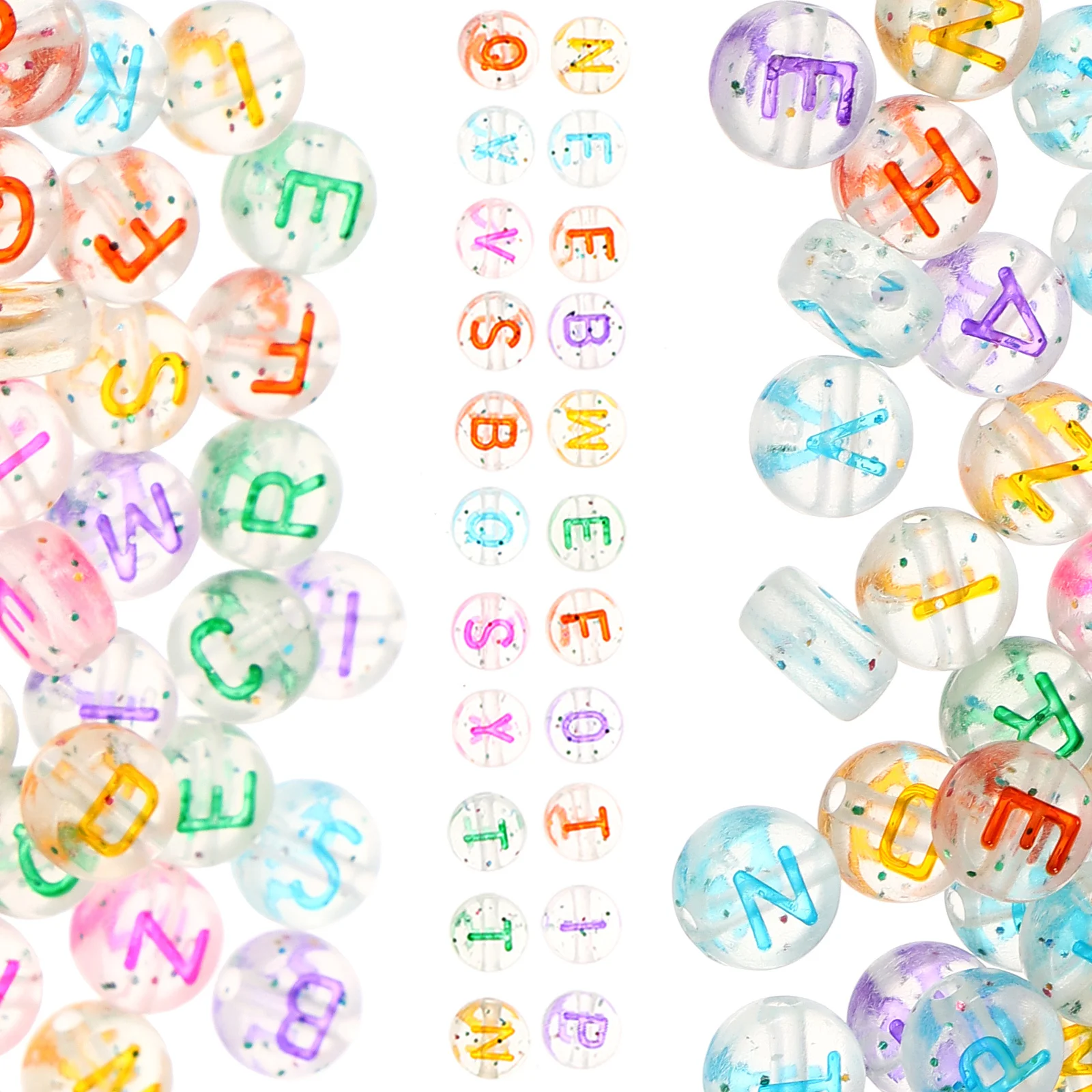 공예 알파벳 비즈 1봉지, DIY 쥬얼리 제작용 아크릴 루즈 비즈, 팔찌 목걸이 수제 선물 (친구, 가족용)