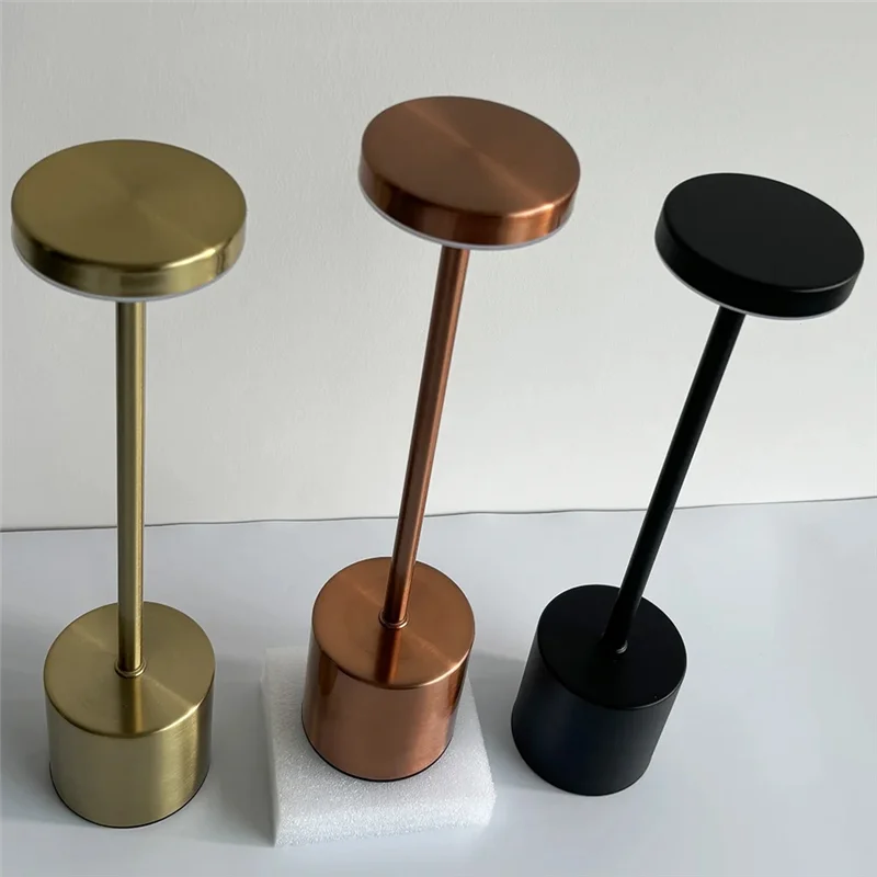 ABHU نوع C قابلة للشحن LED الجدول مصباح اللمس التبديل السرير ضوء الليل المحمولة 3 اللون لمبة مكتب لغرفة بار النادي