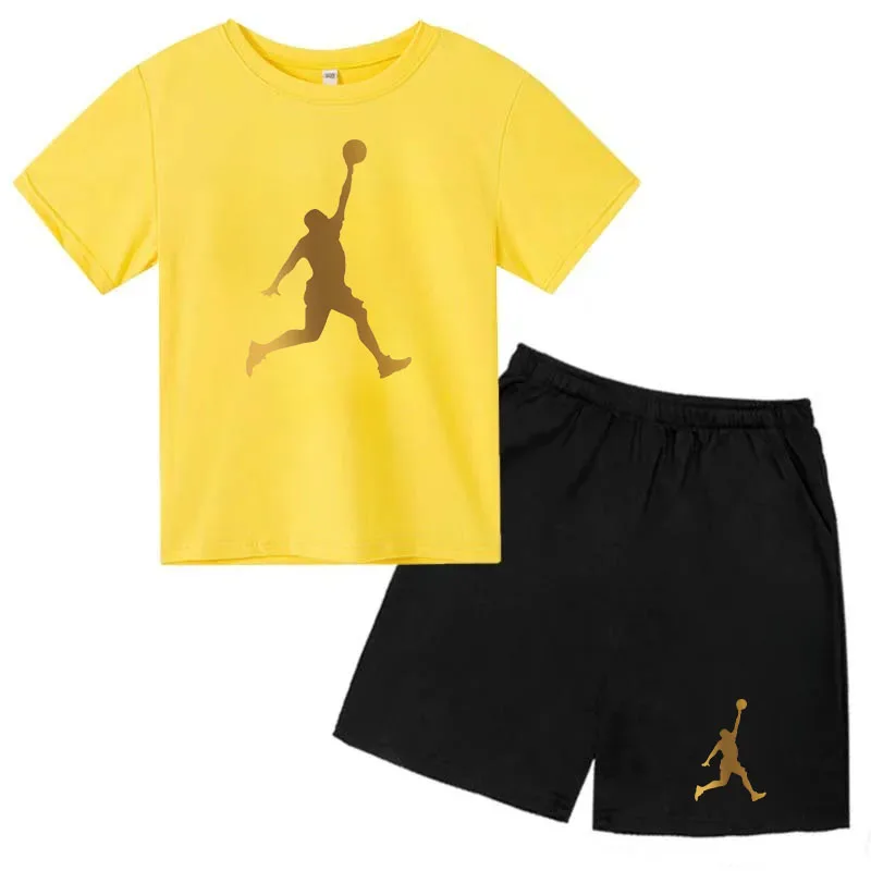 Kids T-shirt Summer 3-14Y Boys/Girls Toddler Top + Shorts 2P Pretty Girls Casual Fashion Charming Sunshine Sports Party Set Gift