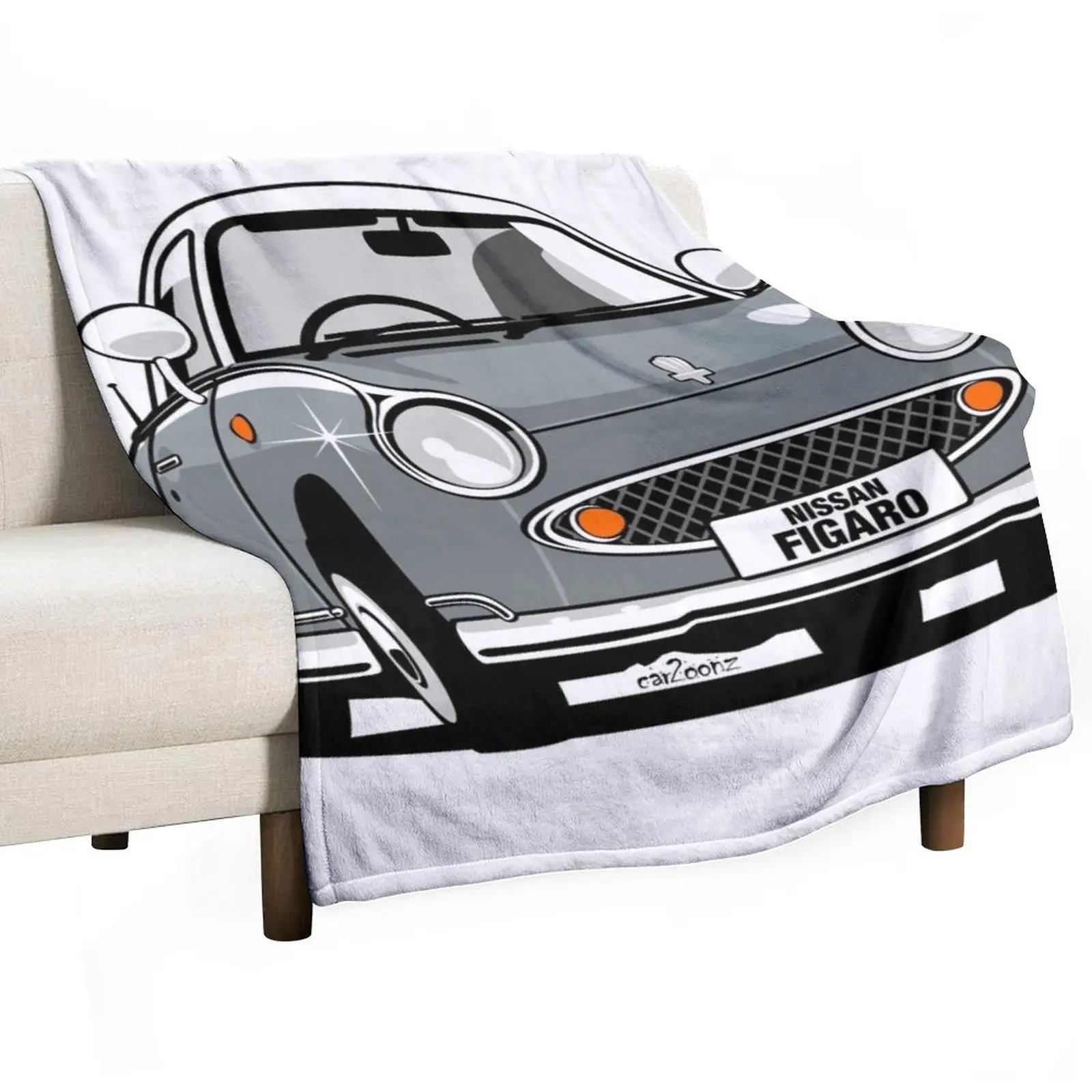 Nissan Figaro caricature - lapis grey Throw Blanket Single funny gift Thermal Blankets