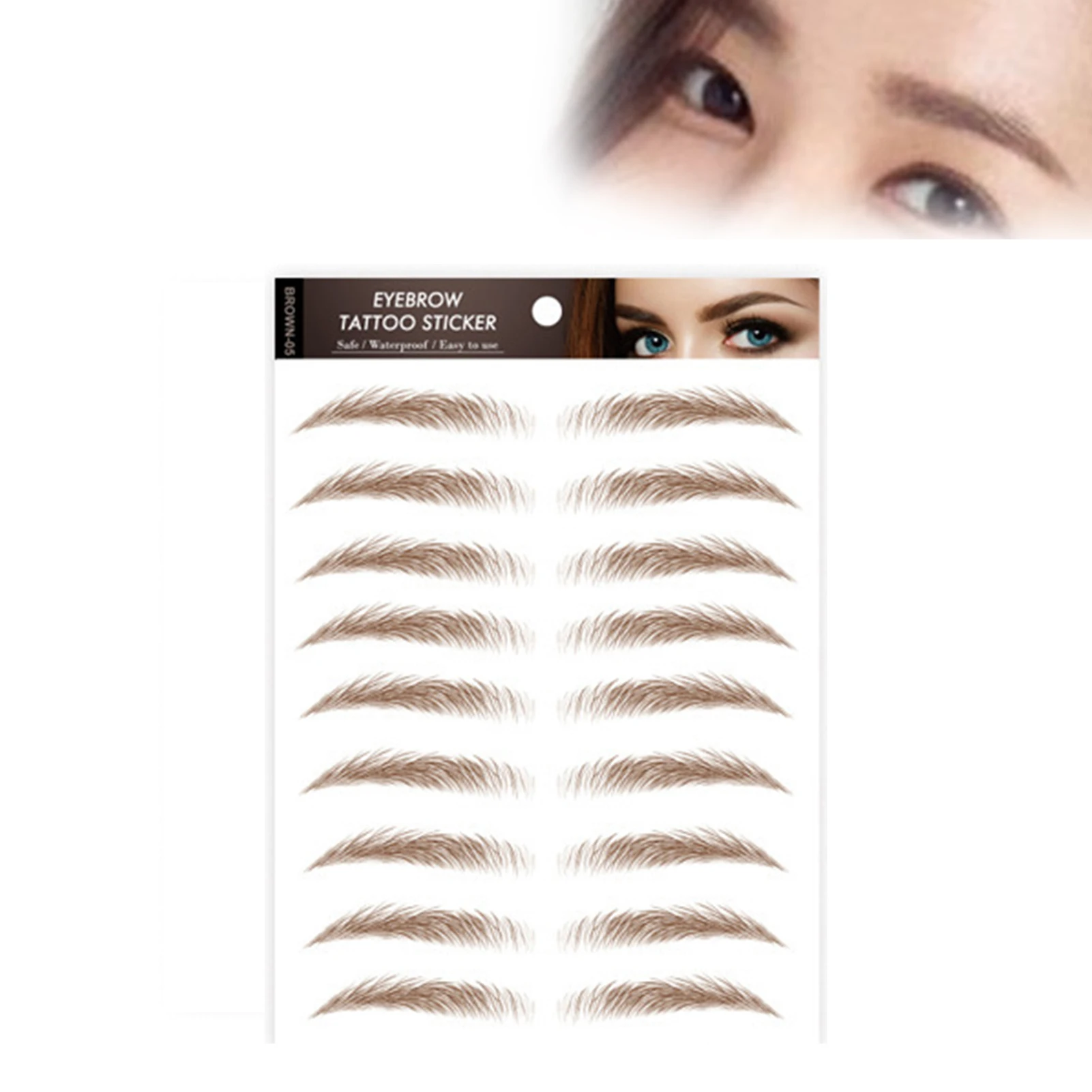 Temporary Eyebrow Tattoos Stickers Hair-Like Peel off Eyebrow Stickers for Daily Makeup Stage Performance