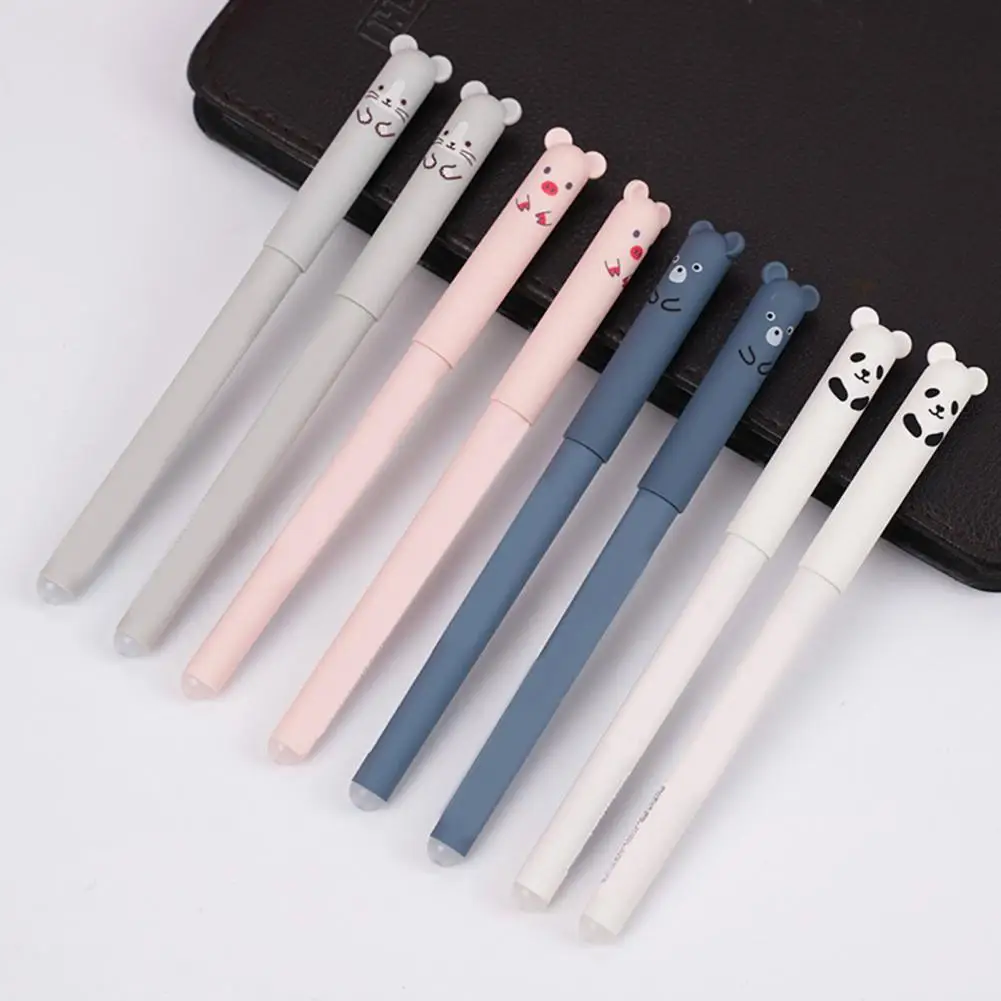 

Erasable Gel Pens Fine Point 0.5mm Cartoon Bear Pattern Rollerball Gel Ink Pens for Adult Kids Writing Calligraphy Note Taking