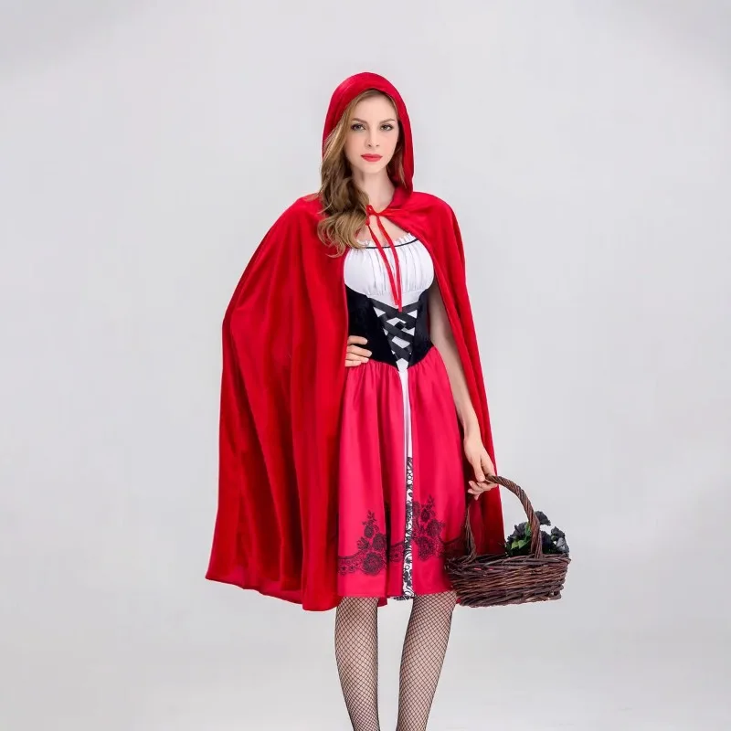 

Костюм для взрослых на Хэллоуин в стиле сказки: Красная Шапочка и элегантный наряд для косплея в стиле замка