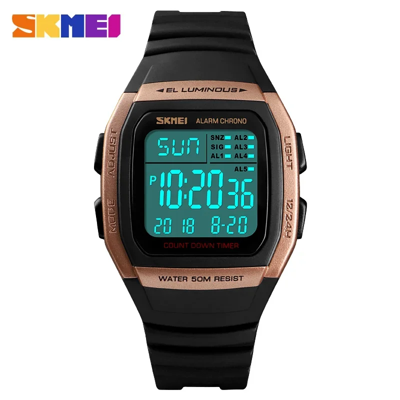 

SKMEI 1278 Casual Outdoor Male Clock Luminous montre homme Digital Dual Time Sport Mens Watches Chrono Countdown Men Wristwatch