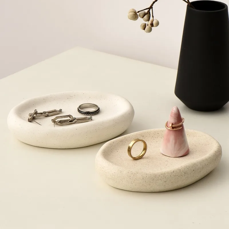 Nordic-Style Ceramic Storage Tray - Entryway Key Holder & Jewelry Dish, Ideal for Earrings, Rings & Small Accessories at Home