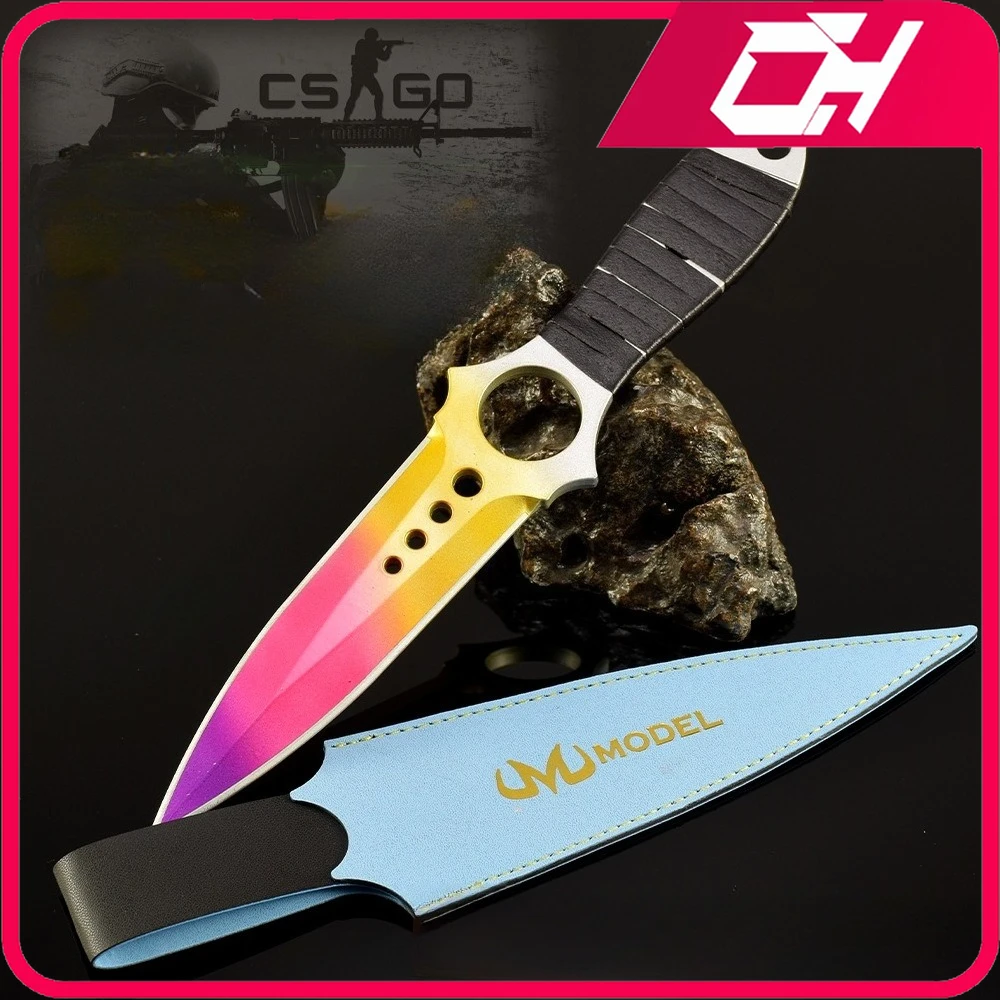26cm Skull Knife Fade CSGO Ghostdagger Metal Game Peripheral Toy Sword Samurai Crafts Collections Accessories Ornaments