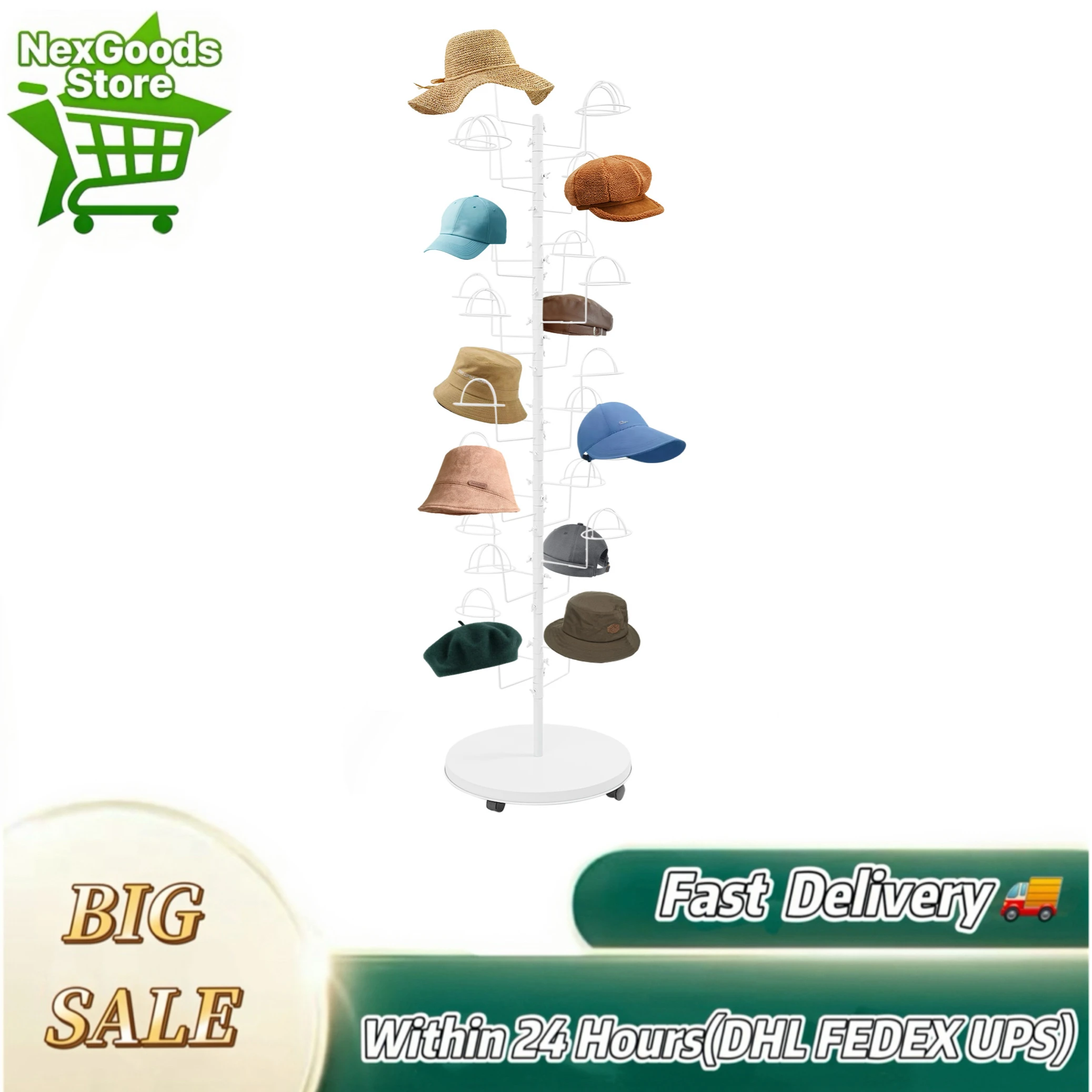 

Металлическая подставка для шляп с 30 крючками, отдельно стоящая, с удобной мобильностью и системой фиксации, для организации дома, эргономичный дизайн.