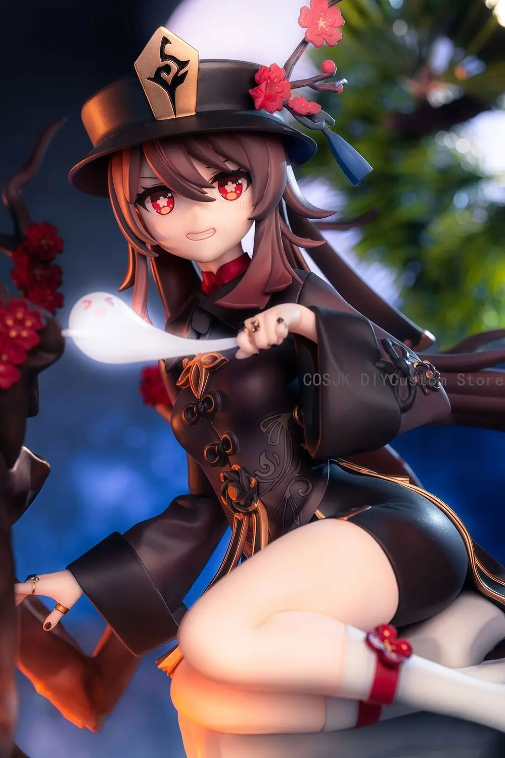 Game Genshin Impact Hu Tao Cute Girl Anime Cosplay Q Version PVC Figure Model Statue Toys Desktop Ornament Birthday Gift 25cm view 4