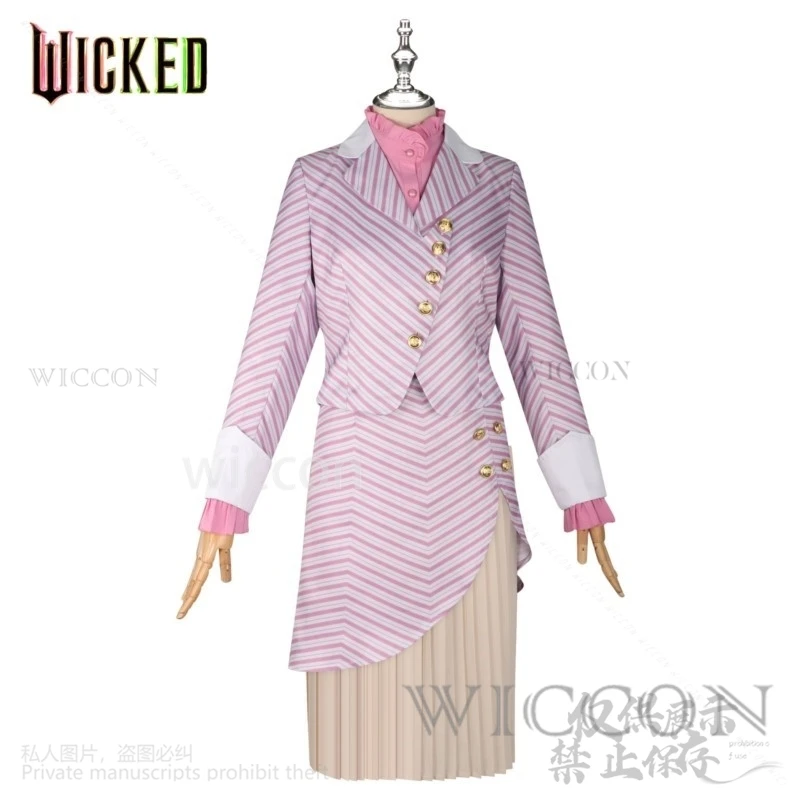 Glinda Cosplay Wicked Movie Anime Cute Dress Pink Suit Uniform Wigs For Woman Girls Halloween Christmas Roleplay Cos Customized