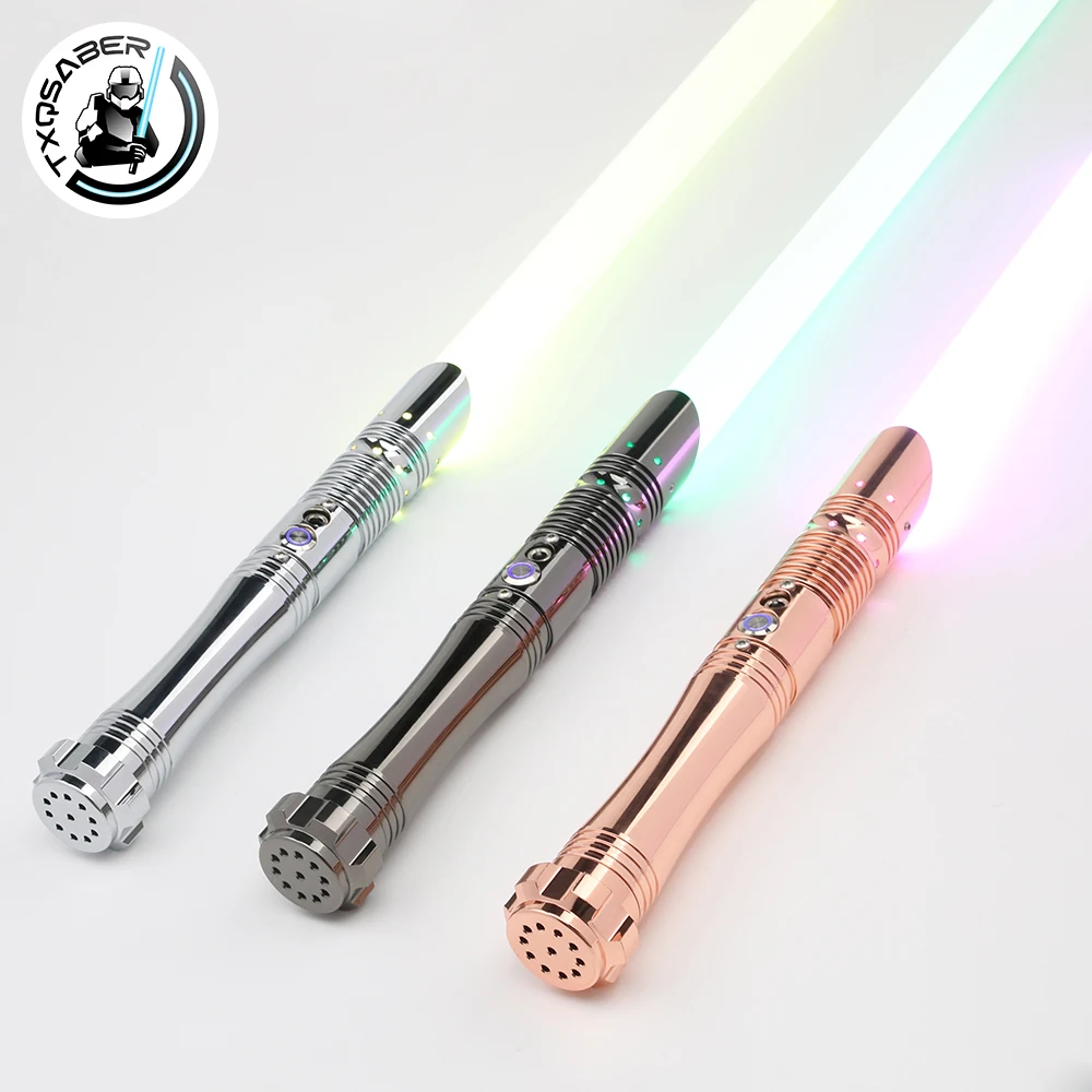 TXQSABER Lightsaber Smooth Swing Rgb Laser Sword Metal Hilt With Heavy Dueling Blade FOC Blaster Force Christmas Cosplay Toy