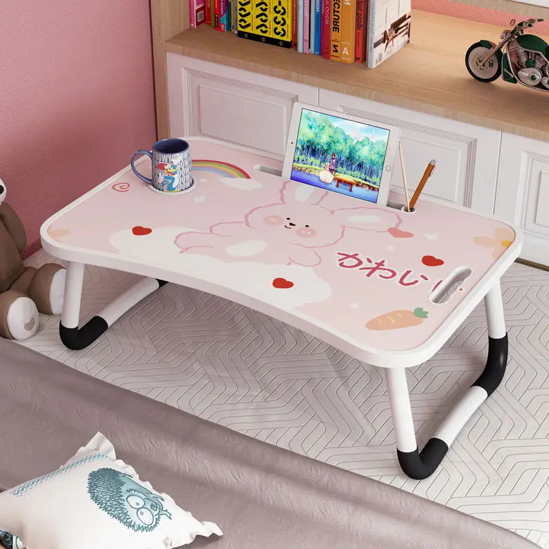 Bed Foldable Laptop Computer Desk Student Bedroom Learning Multifunctional Folding Table