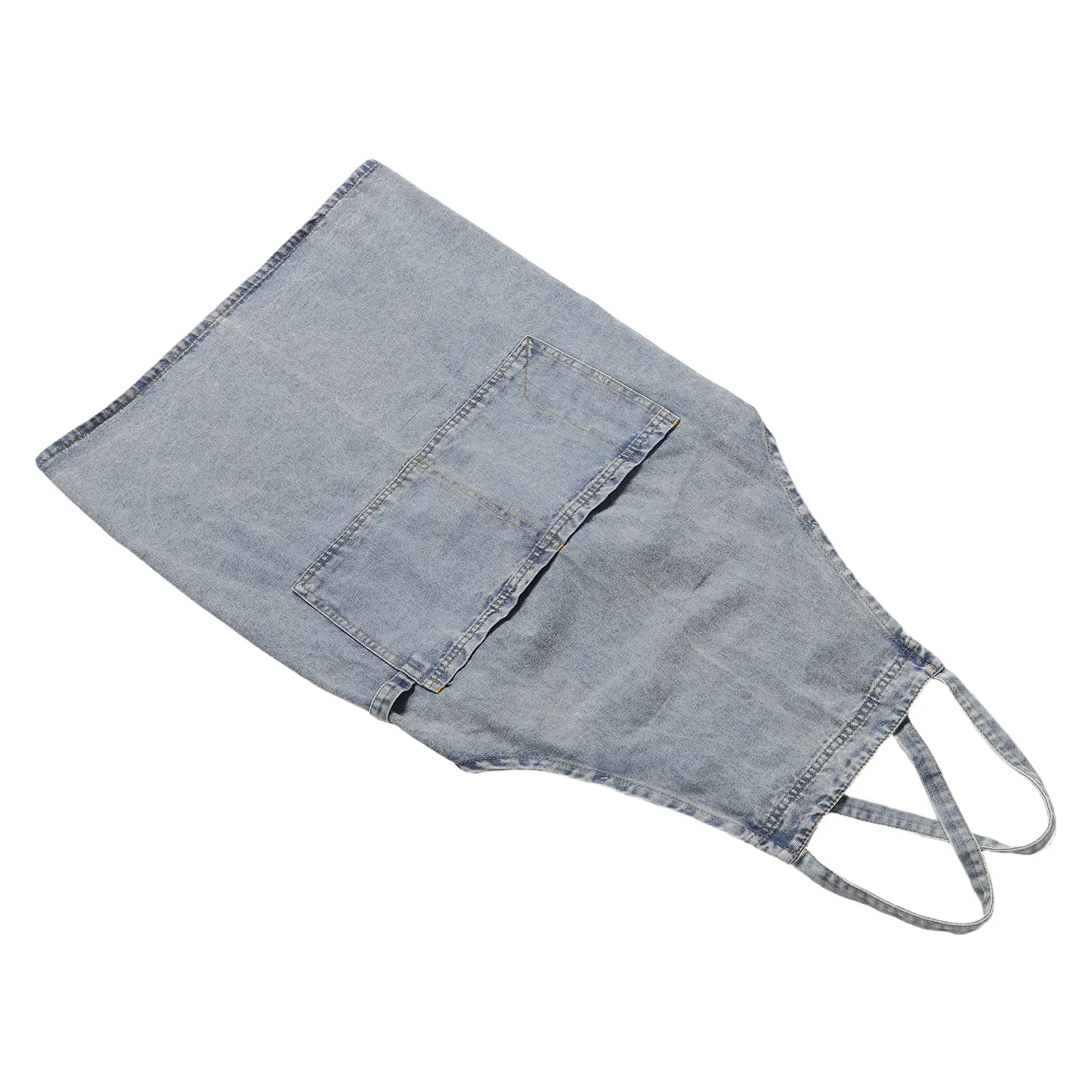 Kitchen Denim Apron Women Vintage Style Cooking Baking Restaurant Server Workwear Large Pocket Wear Resistant Easy Clean
