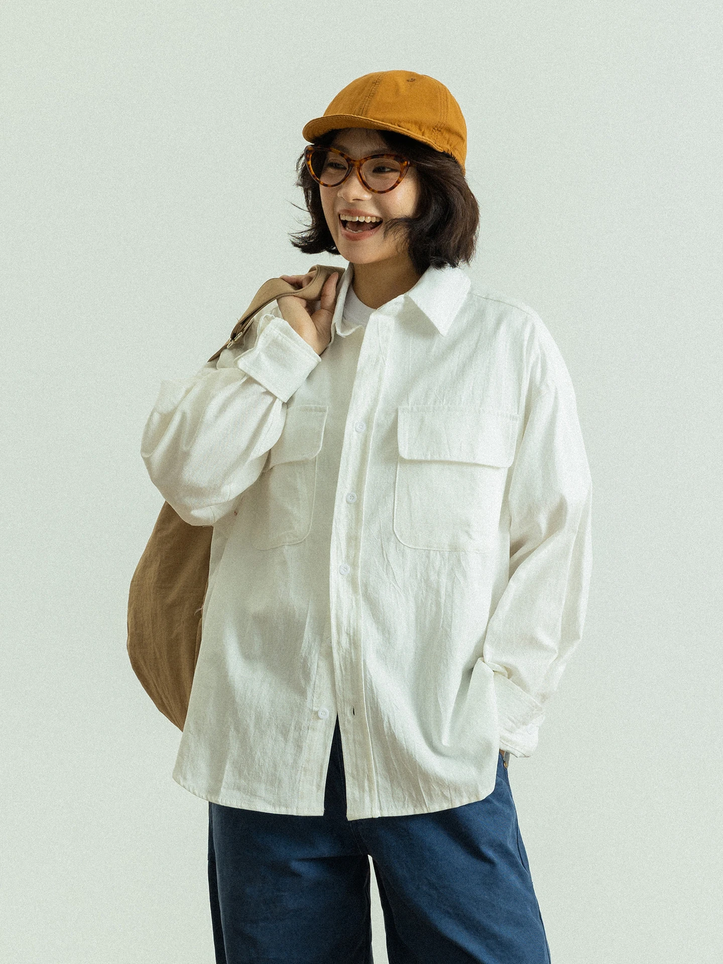 

GoodNorth Spring Long Sve White Workwear irt ex Loose Casual Cotton irt Men's Women's Neutral Sle Comfortable Fit