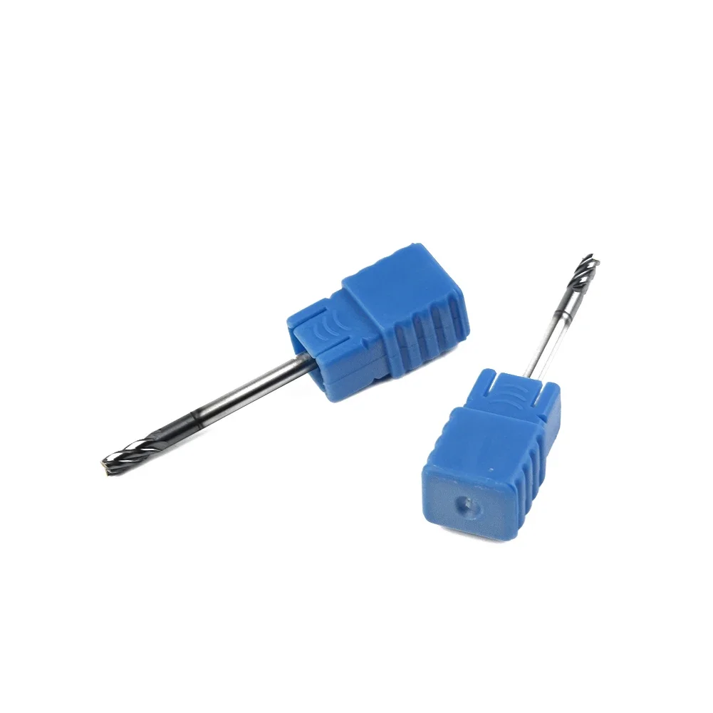 

2PCS Tungsten Carbide HRC45 End Mill, Blue+Silver Color, Suitable for Cast Iron, Weld Steel, and Harden Steel, Length 50mm