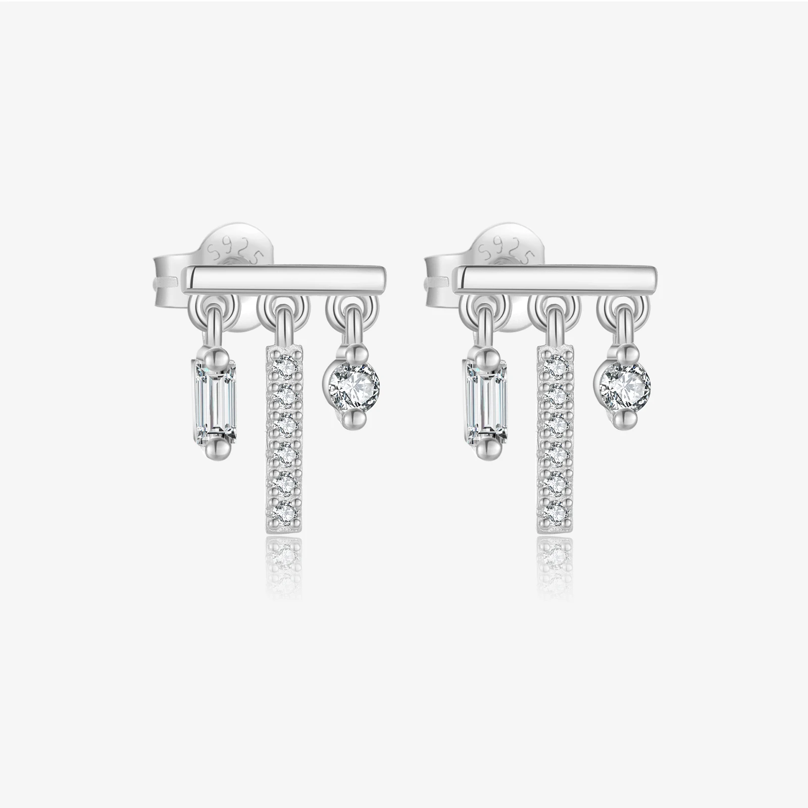 

VEWANT стерлингового серебра 925 пробы, нерегулярные геометрические прямоугольные круглые серьги-гвоздики с цирконием CZ, новинка 2025, модные ювелирные изделия в стиле рок-панк