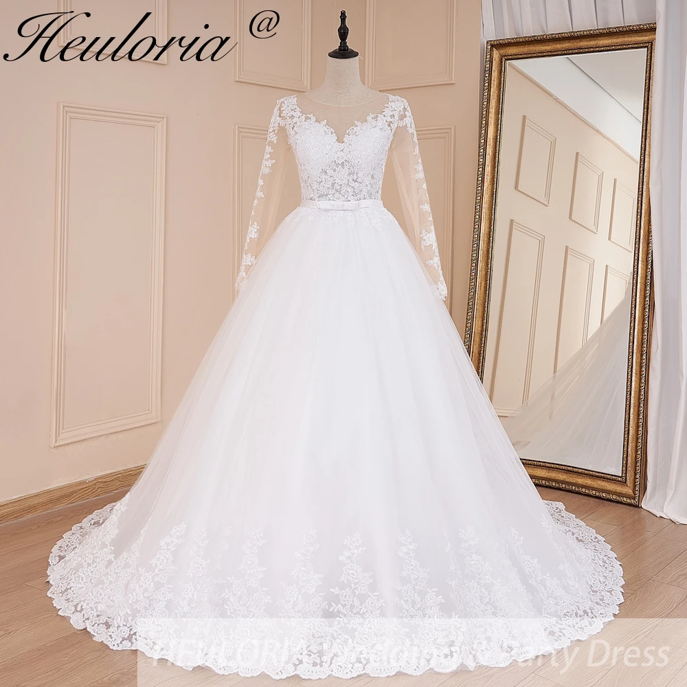 

Princess Ball Gown Wedding Dress long sleeve bride dress V neck plus size robe de mariee Lace beading Wedding Bridal Gown