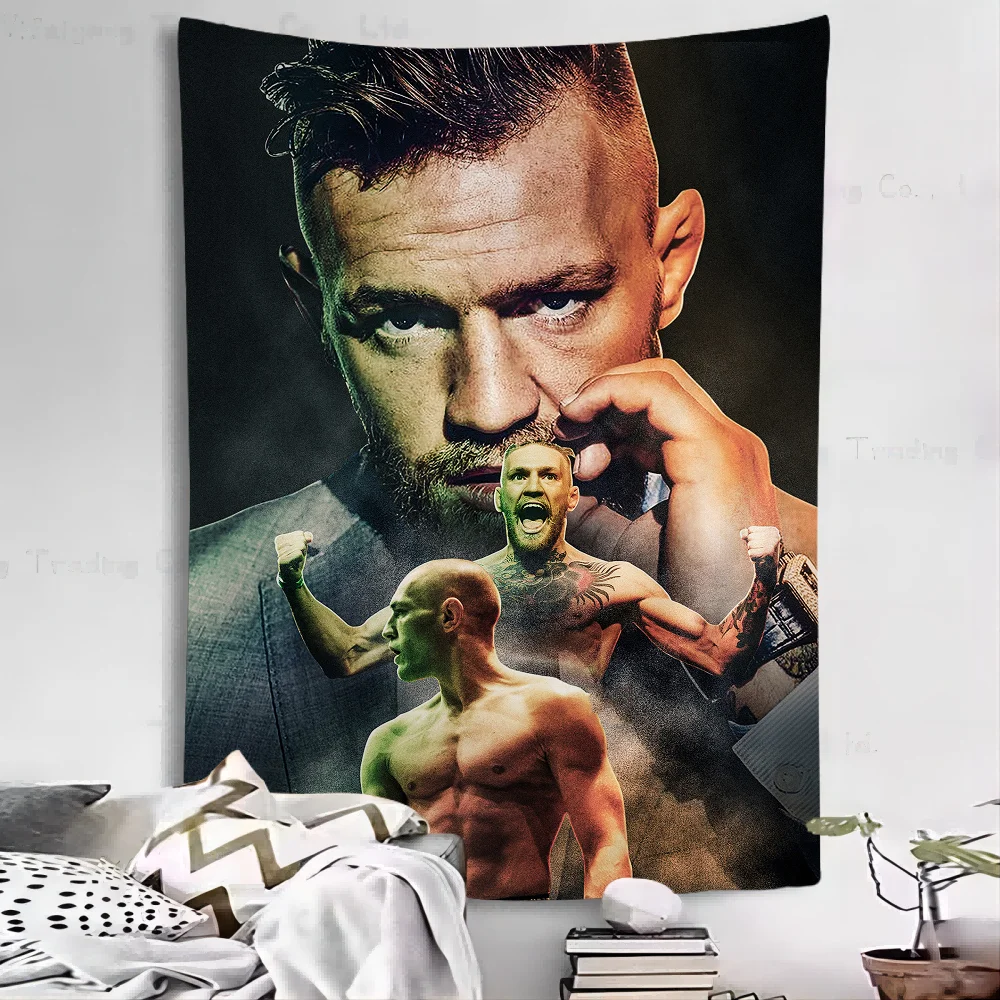 Boxing Conor McGregor Professional Boxers Nate Diaz Gloss Printed Large Wall Tapestry Cheap Hippie Bohemian Mandala Home Decor