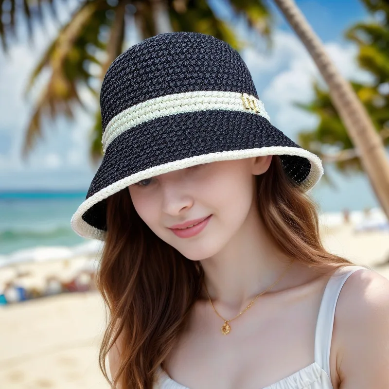 Summer Sun Hat Children's Fashion Versatile Basin Big Brim Dome Casual Sunscreen Breathable Hollow Bucket Hat