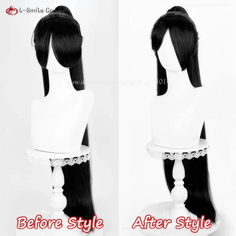 Парик для косплея Sage, черный, 96 см, зажим для хвоста, парики Sage, аниме, парик для косплея, термостойкие синтетические волосы, Хэллоуин для женщин + шапочка для парика