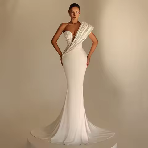 Eightree 2025 Long Mermaid Wedding Dresses Sweetheart Beadings Bridal Dress Princess Evening Wedding Ball Prom Gowns Customized