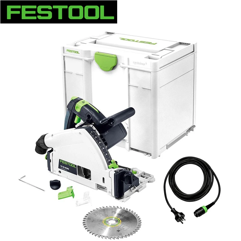 FESTOOL TS 55 FEBQ-Plus Circular Saw Plunge Cut Track Fine Size Carpentry Professional Level Power Cutting Tool 220V 576710