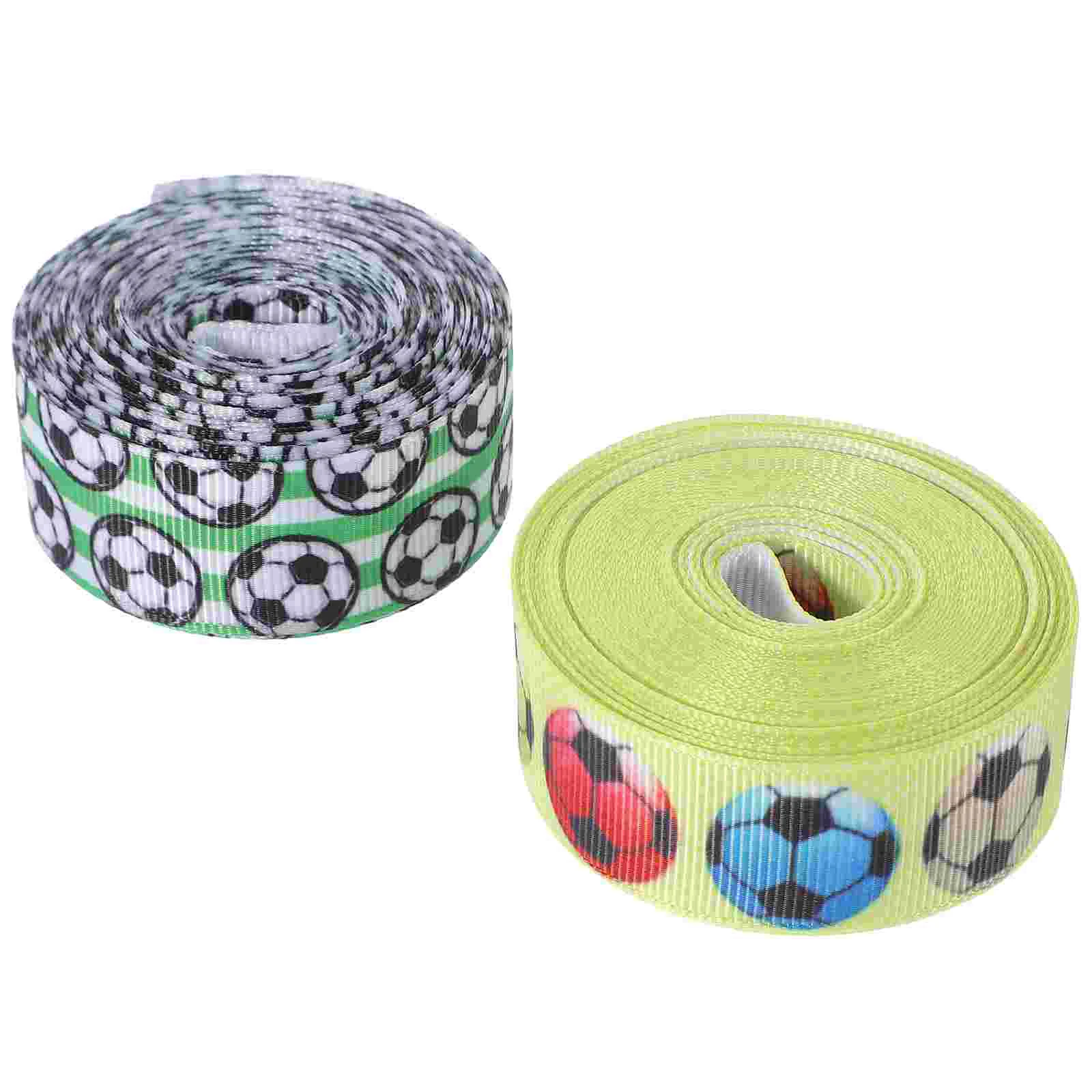 Thermal Transfer Rib Tape Ribbons for Crafts Cake Decoration Elegant Design Soccer Novelty Gift Creative Football