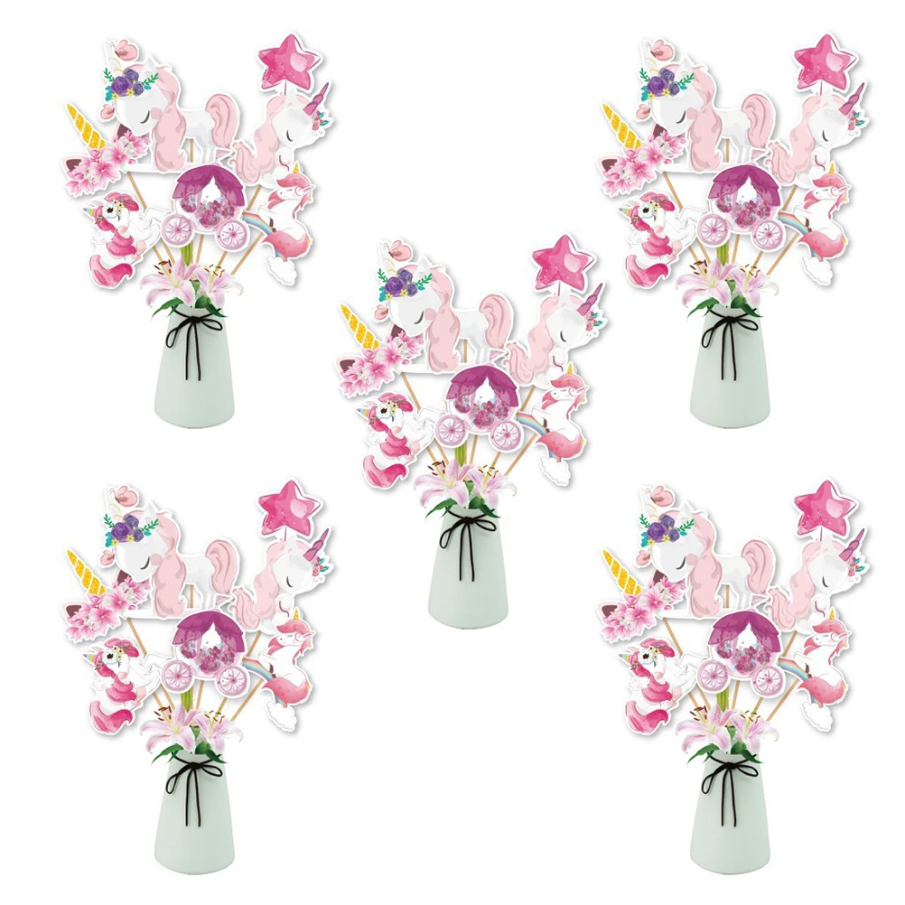 

24 Pcs Photo Props Birthday Party Supplies Vase Toppers Decorations Bright Colors Theme Gatherings DIY Accessories