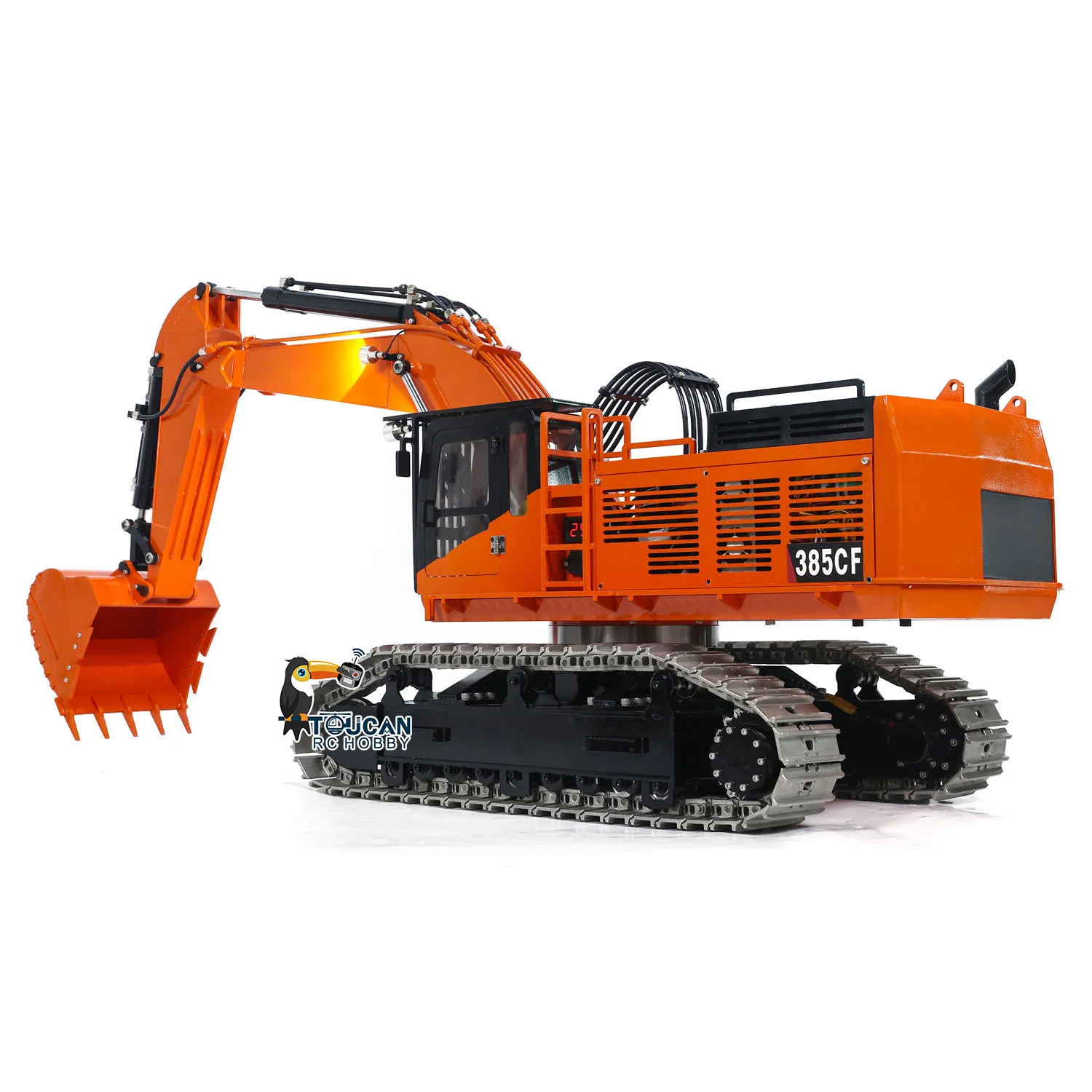 RTR 385CF Giant Digger 1/8 RC Excavator Hydraulic Heavy Duty Machine Remote Control Construction Vehicle Lights Brushless ESC