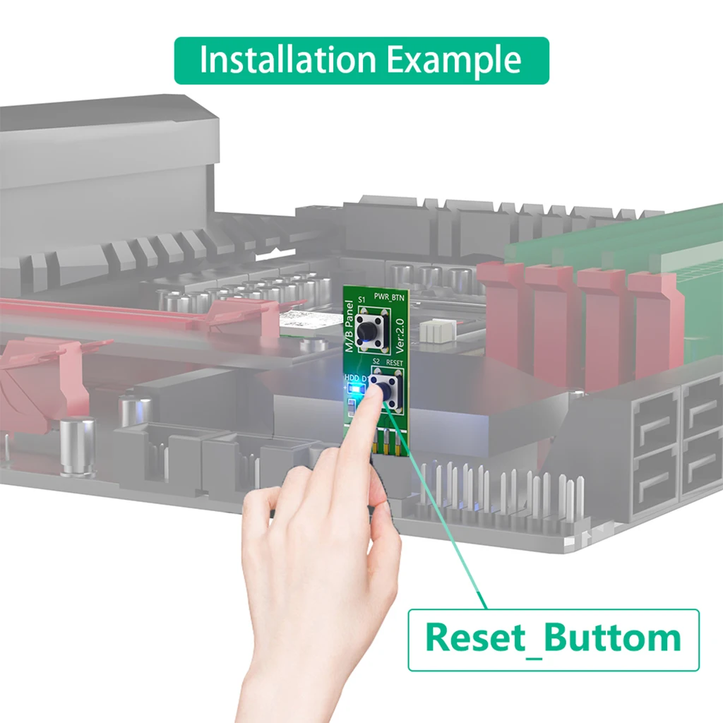 

2*5 Pin Reset/Power ON/OFF Switch Board Adapter Card for Frequently on/off Testing Without Chassis for Desktop PC