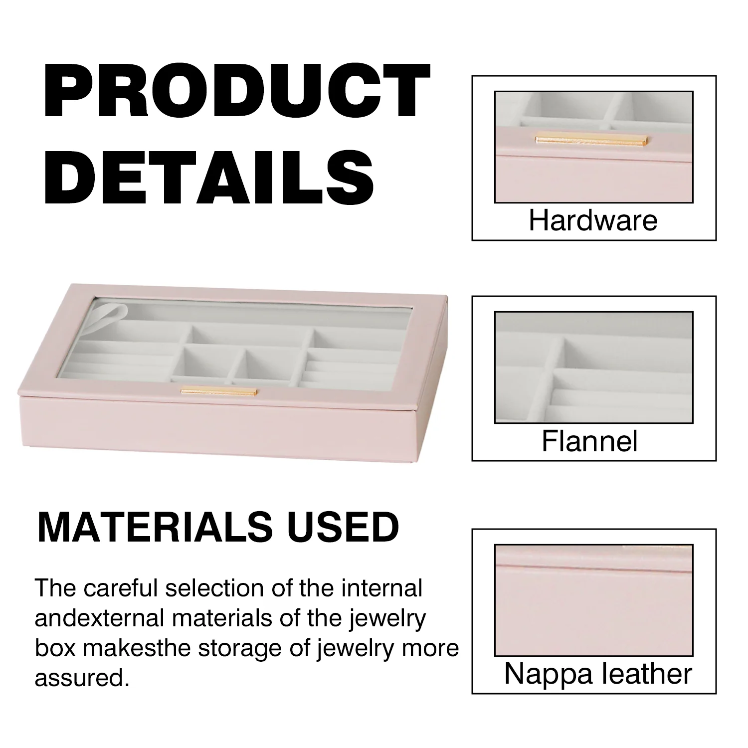 

New Jewelry Storage Box with Transparent Flip Cover Ring Earring Necklace Bracelet Jewelry Display Case Velvet Jewelry Show Prop