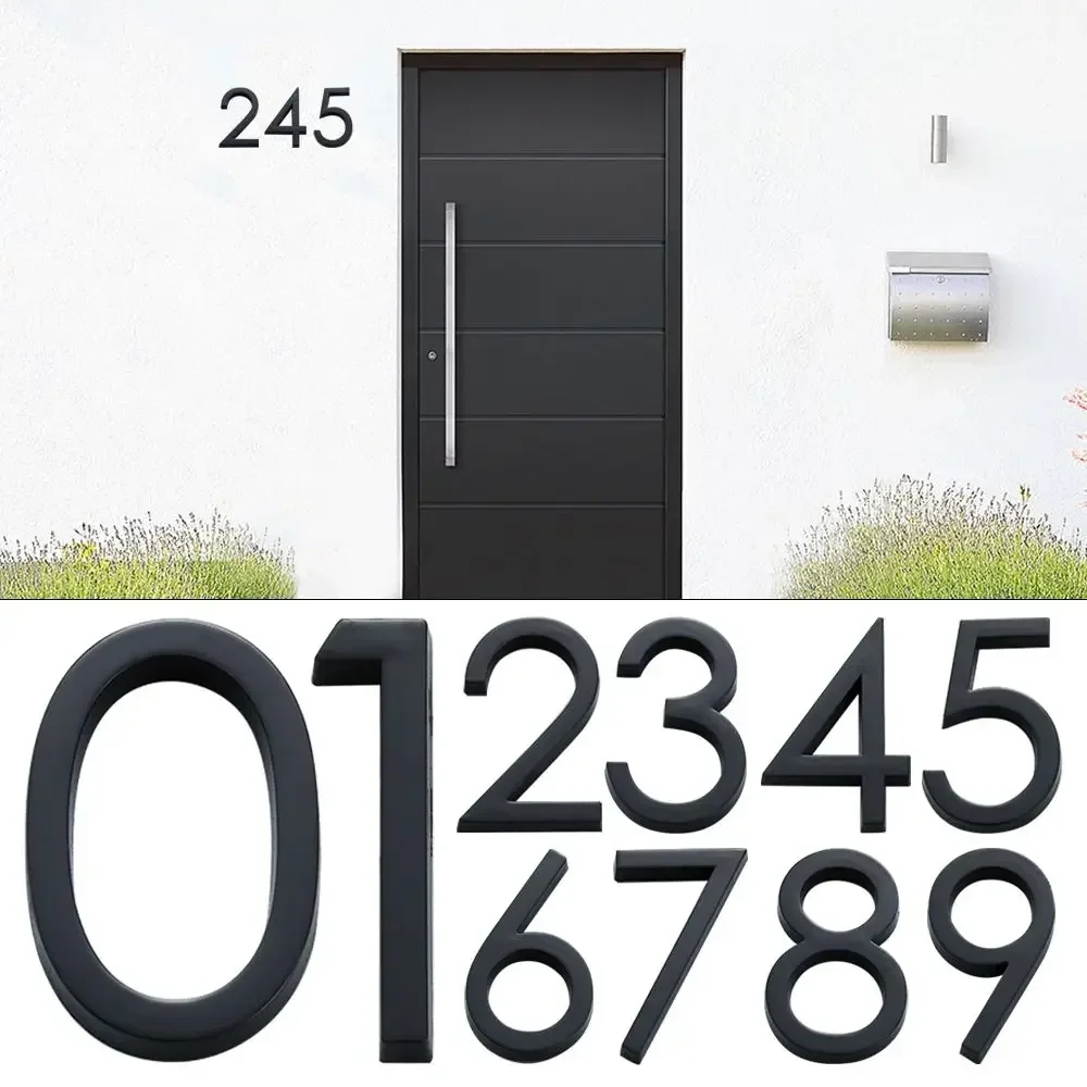 3D Numeral Door Plaque House Drawer Sign Plating Gate Digits 0 to 9 Plastic Number Tag Hotel Home Sticker Address Door Label