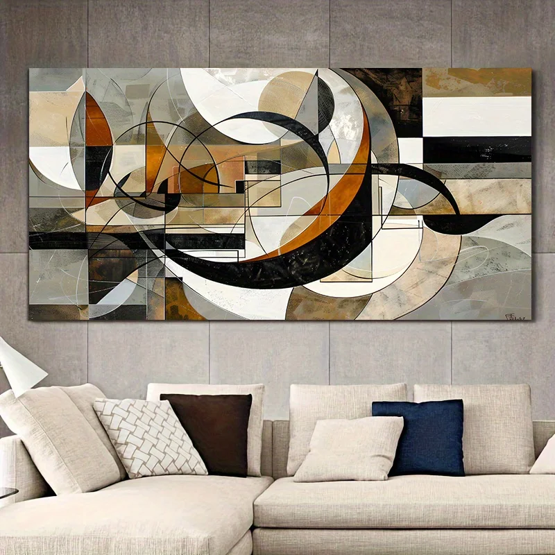

2D/Flat Extra Large Modern Abstract Canvas Wall Art,Noframed Minimalist Geometric Wall Art Print for Living Room & Bedroom Decor
