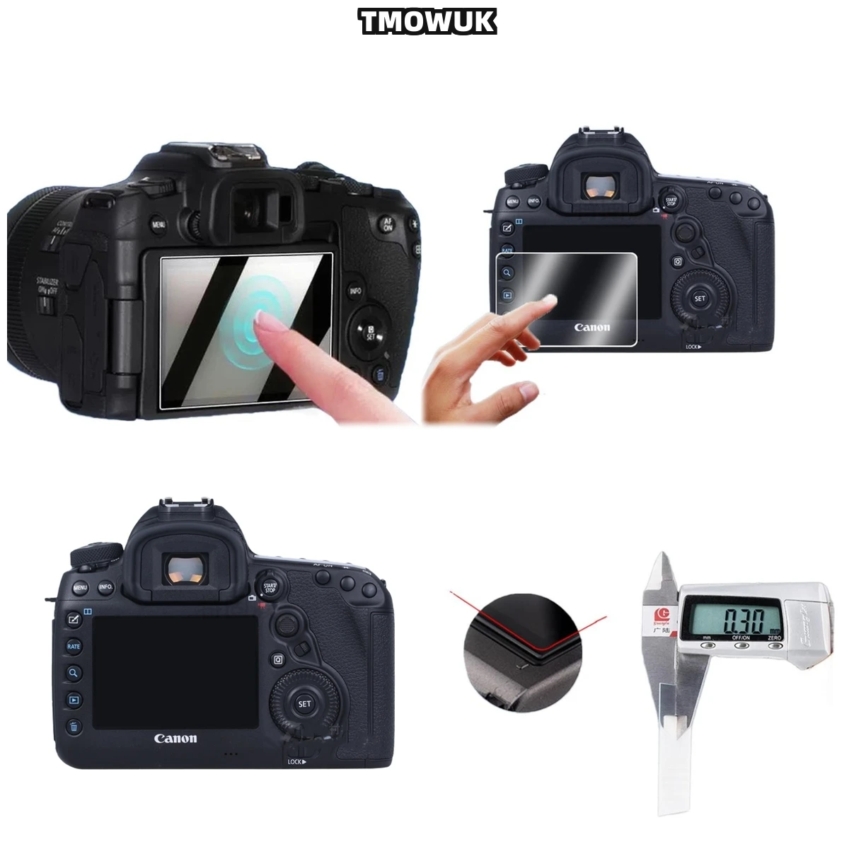 

For Canon 600D 60D EOSM2 EOSM HD Clear Tempered Glass Screen Guard 9H Hardness Anti-Scratch Camera LCD Film.
