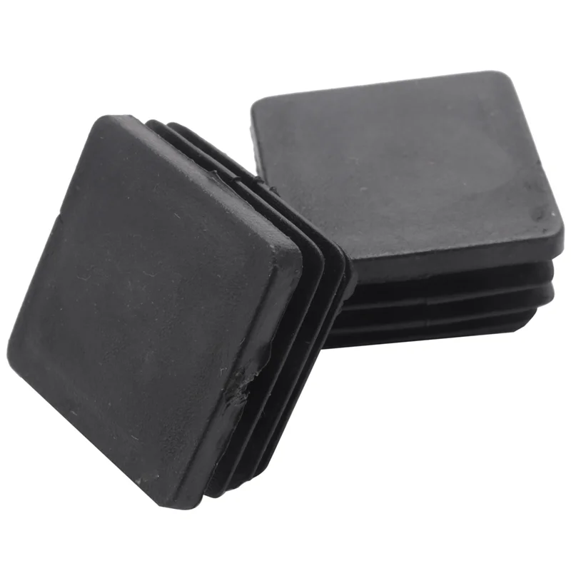 ABGR-20Pcs cadeira quadrada mesa perna pé borracha cobre protetores 25mm x 25mm & 20 pçs plástico quadrado blanking tampas de extremidade tubo inser