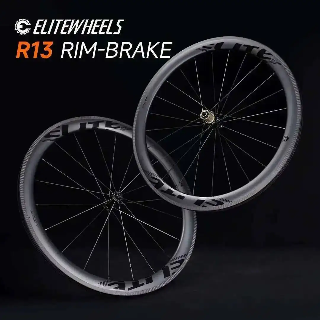 

ELITEWHEELS Super Light R13 дорожная карбоновая колесная пара для гоночных колес 38 50, 60 мм, глубина бескамерной