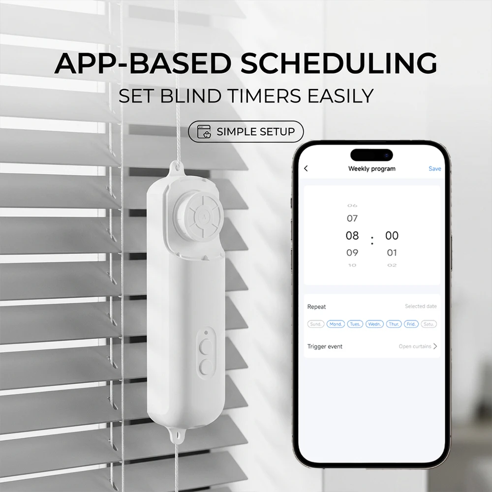Work with Tuya Smart Roller Blind Robot BLE 5.0 Rechargeable Smart Shade Motor Automatic Blind Opener Alexa Google Voice Control