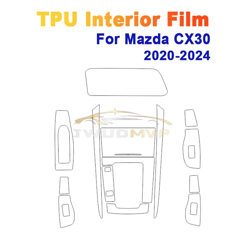 

Для Mazda CX30 2020-2024 автомобильная центральная консоль, панель шестерни, навигационный экран, внутренняя защитная пленка из ТПУ, ремонт против царапин, левый руль
