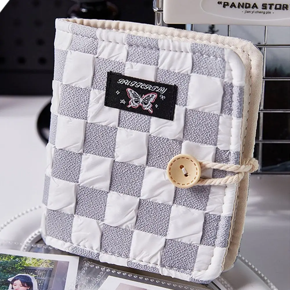 

Шахматная доска-бабочка с узором для фотоальбома, переплет с вкладышами, защита от царапин, 3-дюймовый держатель для фотокарт, одна сетка INS