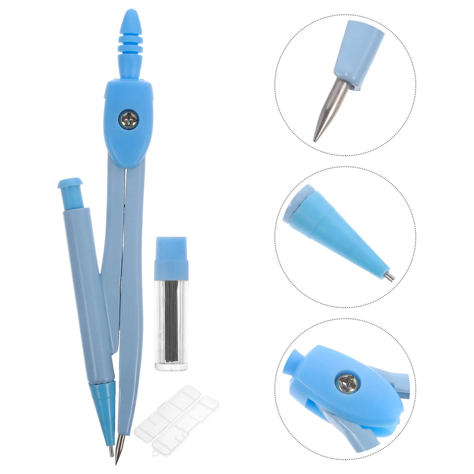 1 conjunto de bússolas portáteis ferramenta de desenho metal matemática bússolas para estudantes professores desenho círculo ferramenta escola