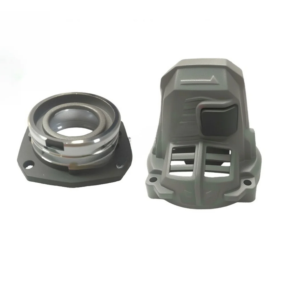 Aluminum Angle Grinder Head Shell With Bearing Seat For Lithium Battery Power Tools Gray Finish Compact Design For Workshop Use