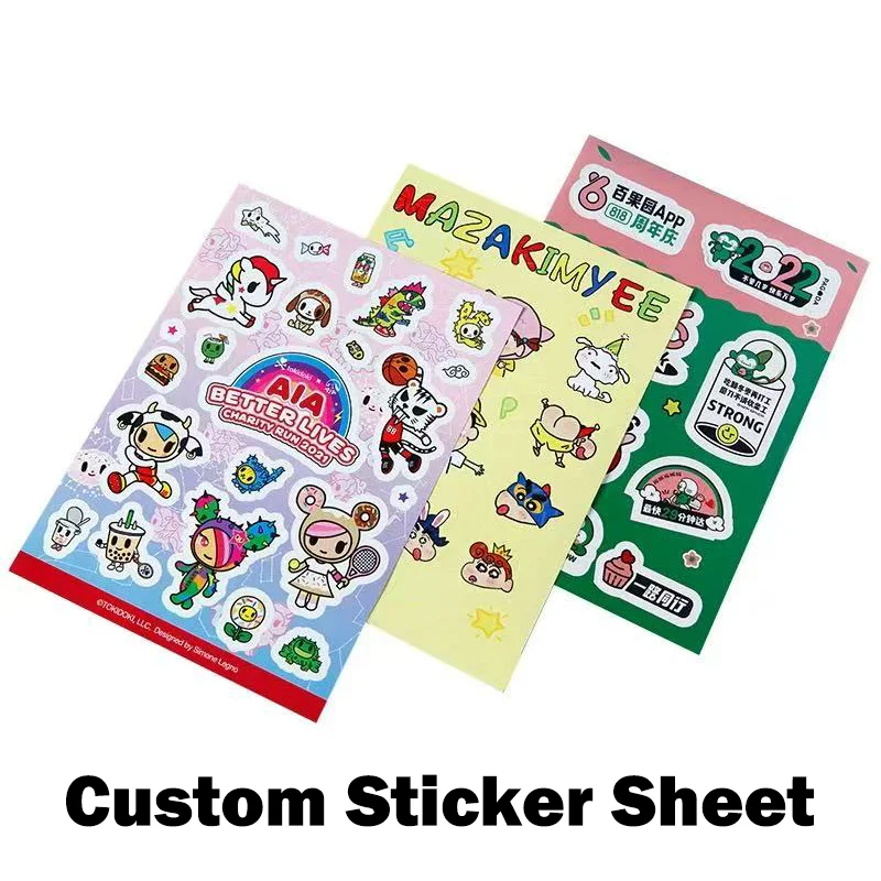 10PCS Custom Vinyl Sticker Sheet Waterproof Decorative Logo Label Laptop Book Decoration Cartoon Anime Cute Vinyl Stickers